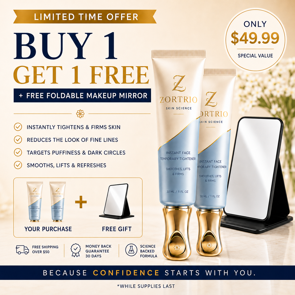 BUY 1 GET 1 FREE + FREE MIRROR