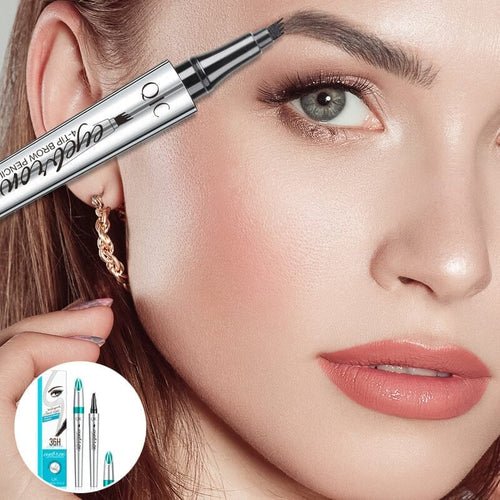 🎉High-quality 3D waterproof microblading eyebrow pencil with 4-pronged tip tattoo pen